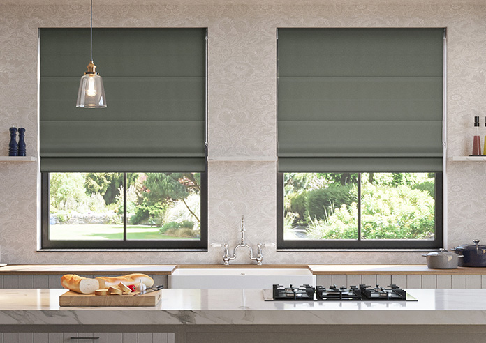 Ascot, Stone Grey - Motorised Roman Blind - Image 3